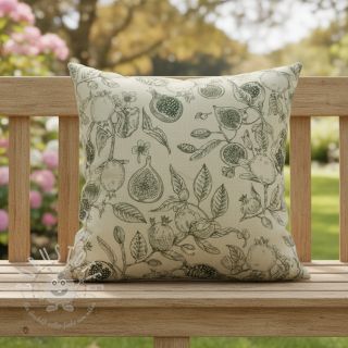 Dekostoff RUSTIC VINTAGE PRINT Granata kaki