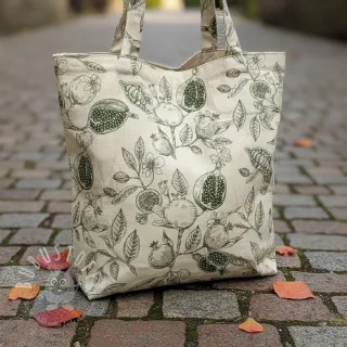 Dekostoff RUSTIC VINTAGE PRINT Granata kaki
