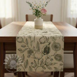 Dekostoff RUSTIC VINTAGE PRINT Granata kaki