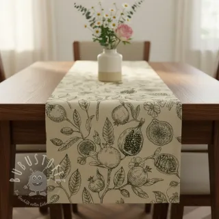 Dekostoff RUSTIC VINTAGE PRINT Granata kaki