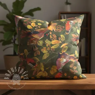 Dekostoff VELVET Pheasant Forest Leaf