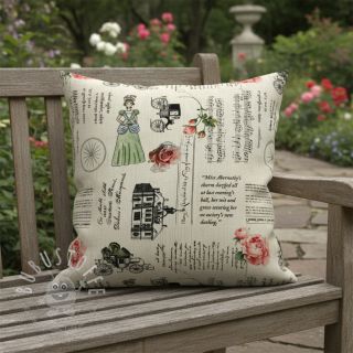 Dekostoff premium Linenlook Regal Newspaper digital print