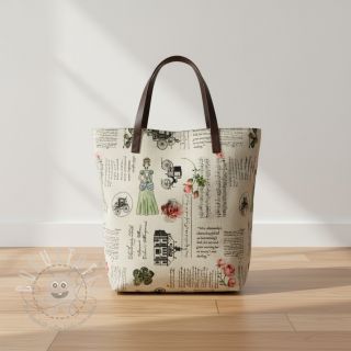 Dekostoff premium Linenlook Regal Newspaper digital print