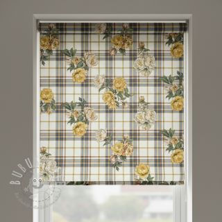 Dekostoff premium Linenlook Classic Peony Check digital print