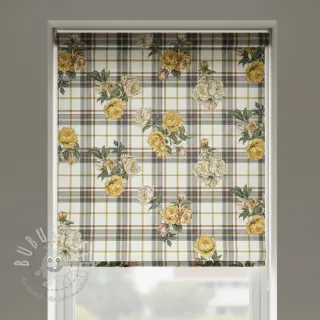 Dekostoff premium Linenlook Classic Peony Check digital print