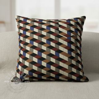 Dekostoff Linenlook premium Cube Illusion Art