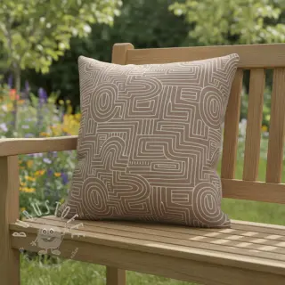 Dekostoff Linenlook premium Curve Maze Line