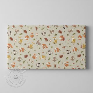 Dekostoff Linenlook premium Forest Friend Animal