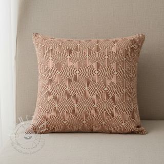 Dekostoff Linenlook Blocks 3D Illusion cherry