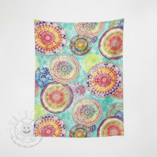 Outdoor Dekostoff mit Teflon-Finish MANDALA WATERCOLOUR GREEN