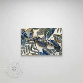 Dekostoff jacquard Cacao allover bleu
