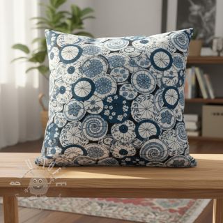 Dekostoff jacquard Kusmi bleu