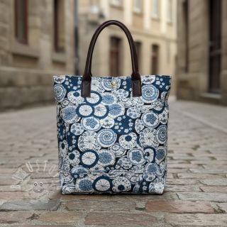 Dekostoff jacquard Kusmi bleu