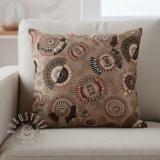 Dekostoff jacquard Mandala Circle Sun