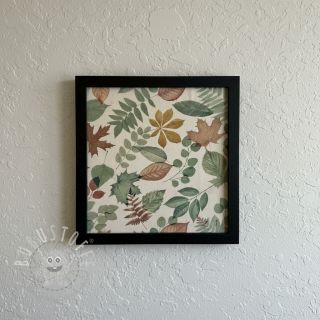 Dekostoff premium Linenlook Coloured Leaf Mix digital print