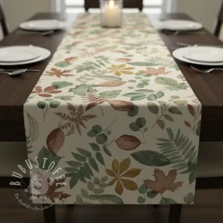 Dekostoff premium Linenlook Coloured Leaf Mix digital print