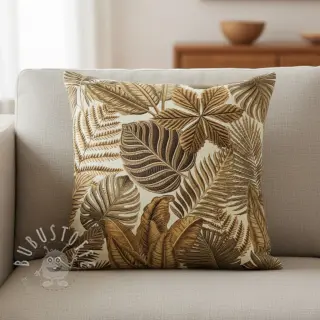 Dekostoff premium Leaf Embroidery digital print