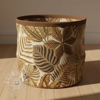 Dekostoff premium Leaf Embroidery digital print