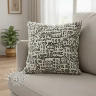 Dekostoff Linenlook Townhouse Fine Line