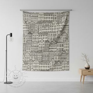 Dekostoff Linenlook Townhouse Fine Line