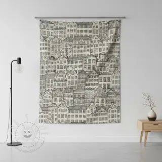 Dekostoff Linenlook Townhouse Fine Line