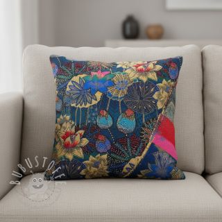 Dekostoff jacquard Opium allover bleu