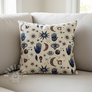 Dekostoff jacquard Namaste allover blanc