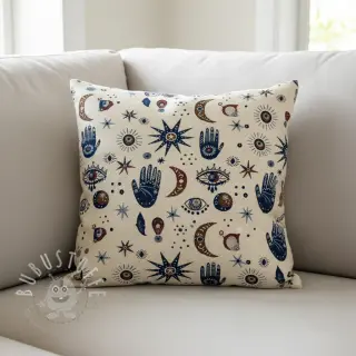 Dekostoff jacquard Namaste allover blanc