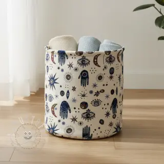 Dekostoff jacquard Namaste allover blanc
