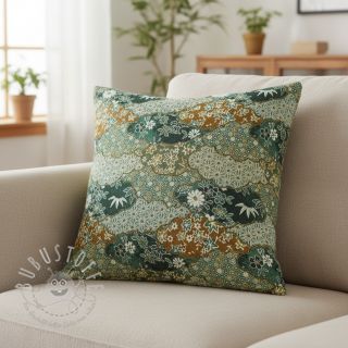 Dekostoff jacquard Nuage allover kaki