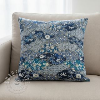 Dekostoff jacquard Nuage allover bleu