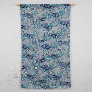 Dekostoff jacquard Nuage allover bleu