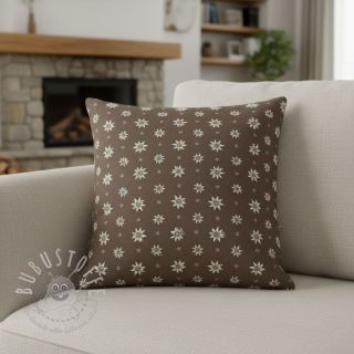 Dekostoff jacquard DOUBLE FACE Landhaus Edelweiss taupe