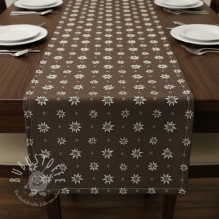 Dekostoff jacquard DOUBLE FACE Landhaus Edelweiss taupe