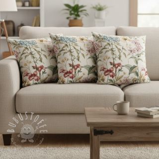 Dekostoff Linenlook premium Flower Dreamy Field digital print