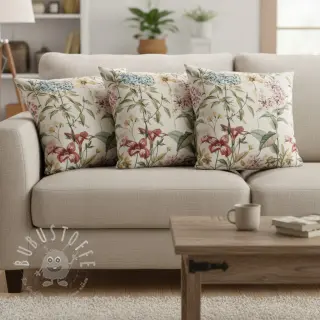 Dekostoff Linenlook premium Flower Dreamy Field digital print