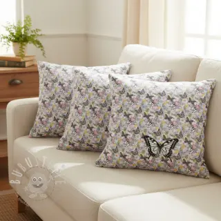 Dekostoff Genoveva butterfly lila digital print