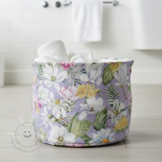 Dekostoff Genoveva flower lila digital print