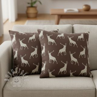 Dekostoff Linenlook Hunting deer silhouette