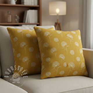 Dekostoff Linenlook Elegant dandelion golden yellow
