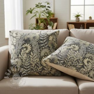 Dekostoff jacquard Boho leaves