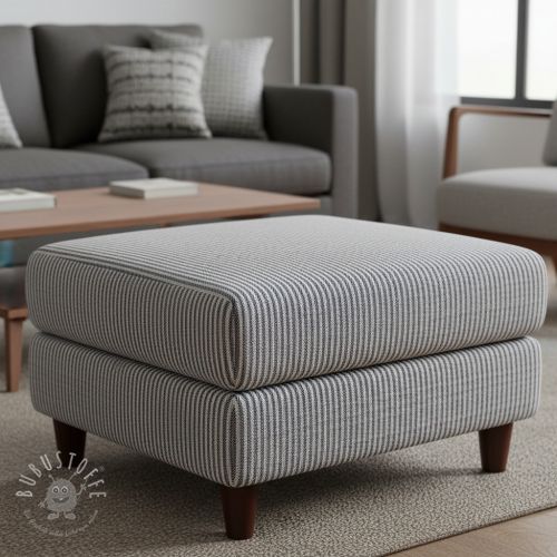 Dekostoff DOBBY Colored stripe navy blue