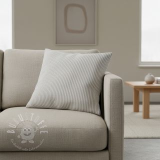 Dekostoff DOBBY Colored stripe grey