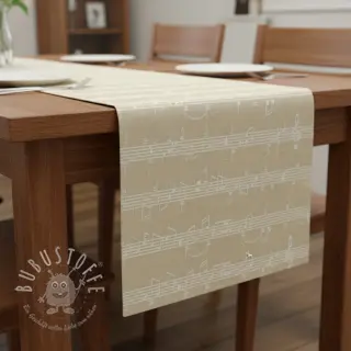 Dekostoff jacquard Music notes lyrics metallic