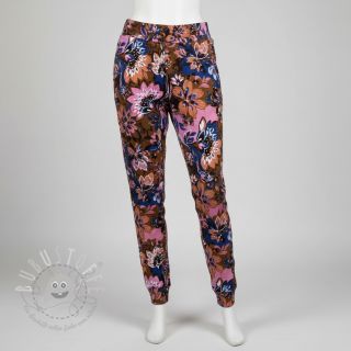 Sweatstoff Flowers Mici brown digital print