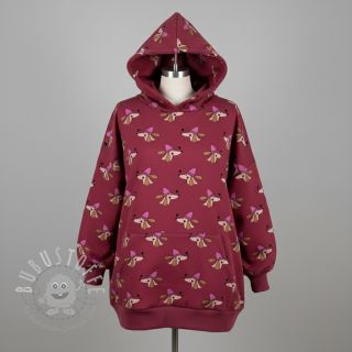 Sweatstoff Dogs and hearts red