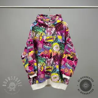 Sweatstoff Manga fuchsia digital print