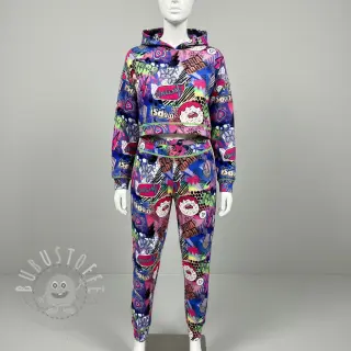 Sweatstoff Manga cobalt digital print