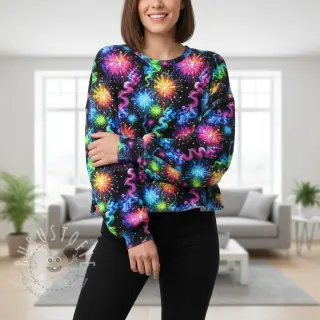Sweatstoff Fire works design C digital print