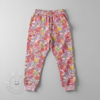 Sweatstoff Abstract flowers pink digital print